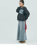 denim I line slit skirt
