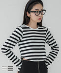 [Markdown]  long sleeve round hem top
