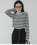 [Markdown]  long sleeve round hem top