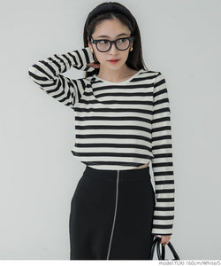 [Markdown]  long sleeve round hem top