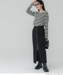 [Markdown]  long sleeve round hem top