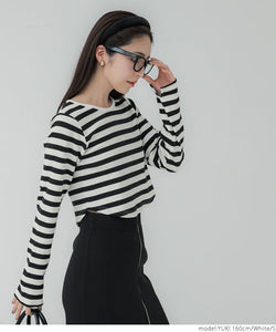 [Markdown]  long sleeve round hem top