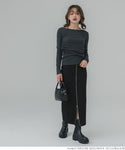 [Sale] Zip Up Knit Skirt