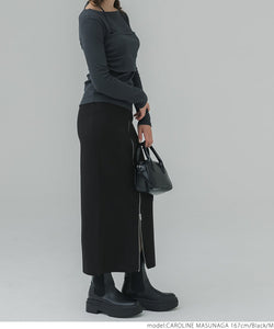 [Sale] Zip Up Knit Skirt