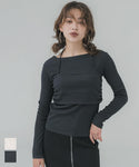 [Sale] Halter Neck Faux Two Piece Top