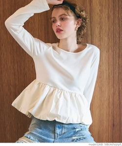[ Sale ] Balloon docking hem T-shirt
