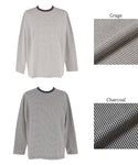 [Sale] Men's Jacquard Border Long Sleeve T-Shirt