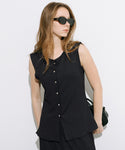 [Textured Wave] Button Vest