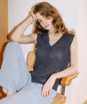 [Linen-Touch] Knit Button Vest