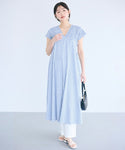 Shirred Back Ribbon Dress