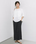 Shibori Shirring I-Line Skirt