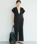 Shirred V-Neck Overall