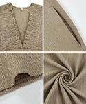Shirred V-Neck Overall