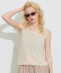 [Mesh] Sleeveless Knit Top