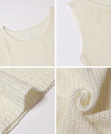 [Mesh] Sleeveless Knit Top