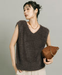 V-Neck Shaggy Knit Vest