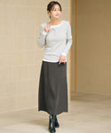 Flared Knit Maxi Skirt