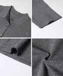 Gold Button Flared Knit Short-Sleeved Top