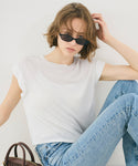 [Sheer Georgette] French Sleeve Cropped T-Shirt