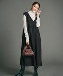 Shibori Shirred V-Neck Maxi Dress