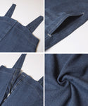 Front Zip Denim Overalls