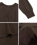 [Sheer Georgette] High-Low Oversized V-Neck Cardigan