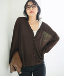 [Sheer Georgette] High-Low Oversized V-Neck Cardigan