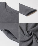 [Embossed] Long Sleeve A-Line Dress