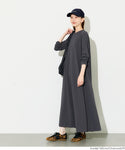 [Embossed] Long Sleeve A-Line Dress