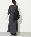 [Embossed] Long Sleeve A-Line Dress