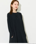[Embossed] Long Sleeve A-Line Dress