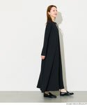 [Embossed] Long Sleeve A-Line Dress