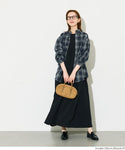 [Embossed] Long Sleeve A-Line Dress