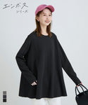 CUT -sew wanita tunik Tunic embossed lengan panjang garis leher pepejal pepejal cepat -dry mel tidak tersedia 24SS COCA COCA