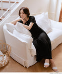 一件女士浮雕處理，切換一件收集的耀斑短袖較長的郵件服務