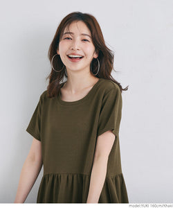 一件女士浮雕處理，切換一件收集的耀斑短袖較長的郵件服務