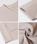 Potong -sew wanita emboss v leher drop pullover panjang lengan lengan panjang tidak tersedia 24ss coca coca