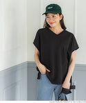 embossed v-neck top