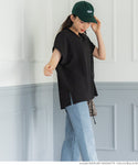 embossed v-neck top