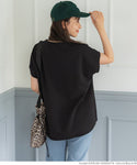 embossed v-neck top
