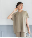 embossed v-neck top