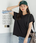 Embossed V-neck Top