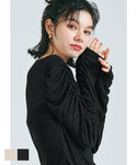[Sale] Sheer Shirred Sleeve Top