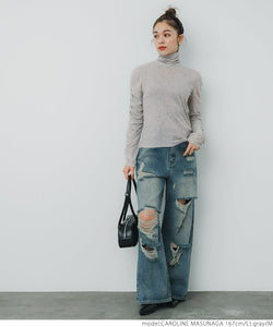 [Sale] Sheer Shirred High Neck Top