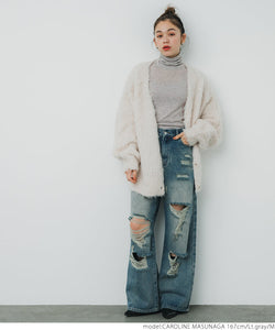 [Sale] Sheer Shirred High Neck Top