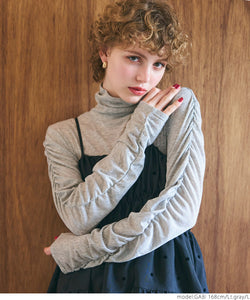 [Sale] Sheer Shirred High Neck Top