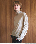 [Sale] Sheer Shirred High Neck Top