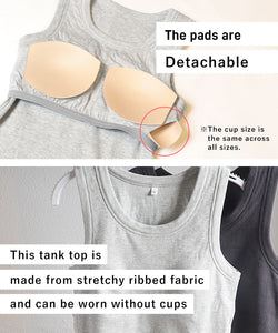 Heart embroidery padded tank top