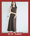 ★[Embossed] Boat Neck Maxi Dress