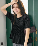 Velour Peplum Top